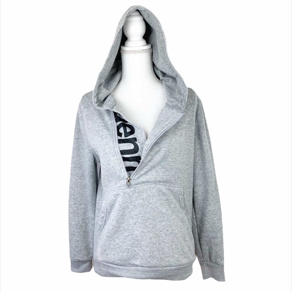Zacard Sweater Youth Large Gray Half Zip Pullover Hoodie Kids Denm Pocket Casual